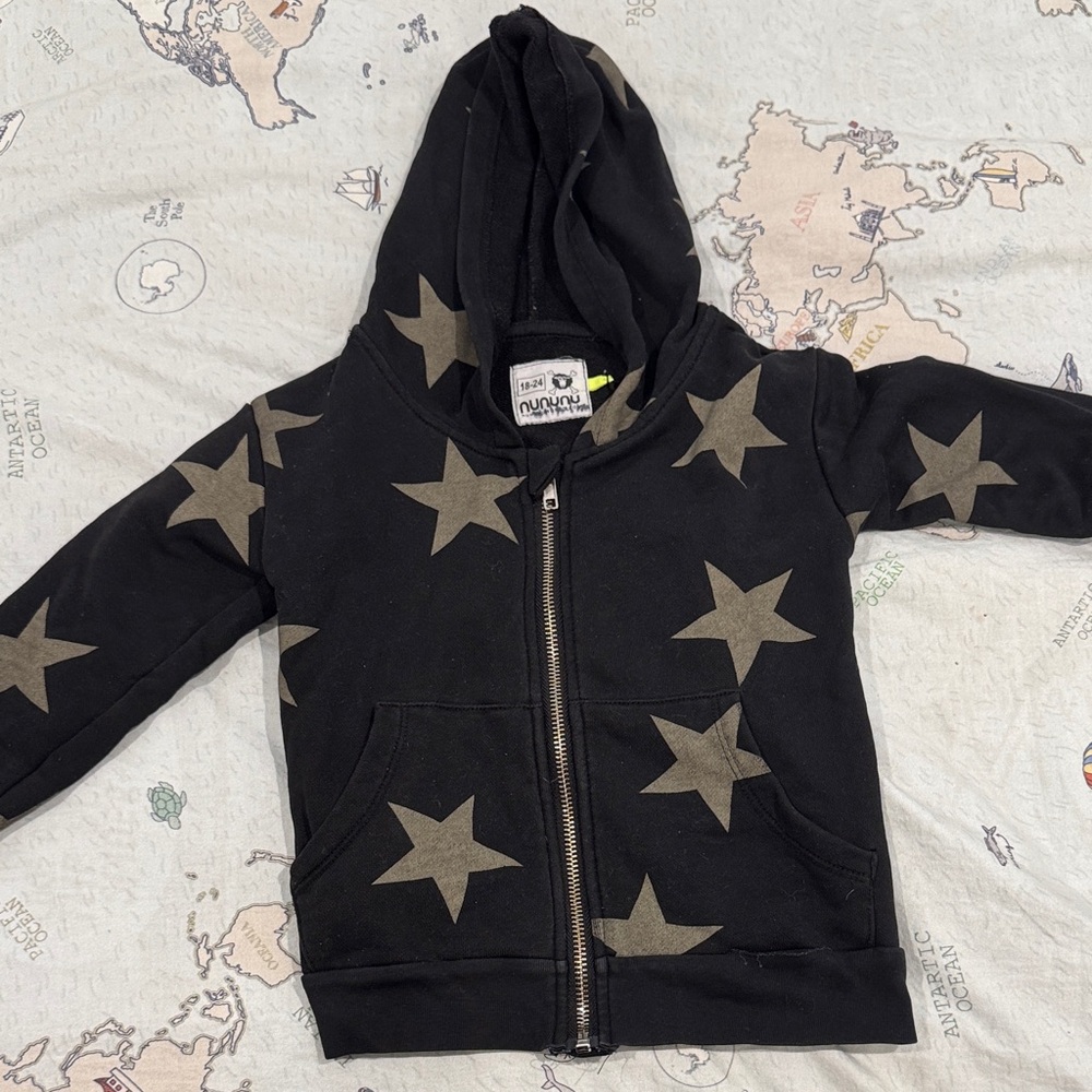 Nununu Black and Gold Star Hoodie for Kids